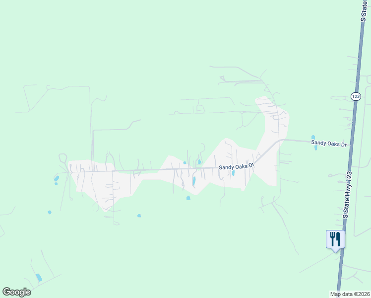 map of restaurants, bars, coffee shops, grocery stores, and more near 260 Sandy Oaks Drive in Seguin