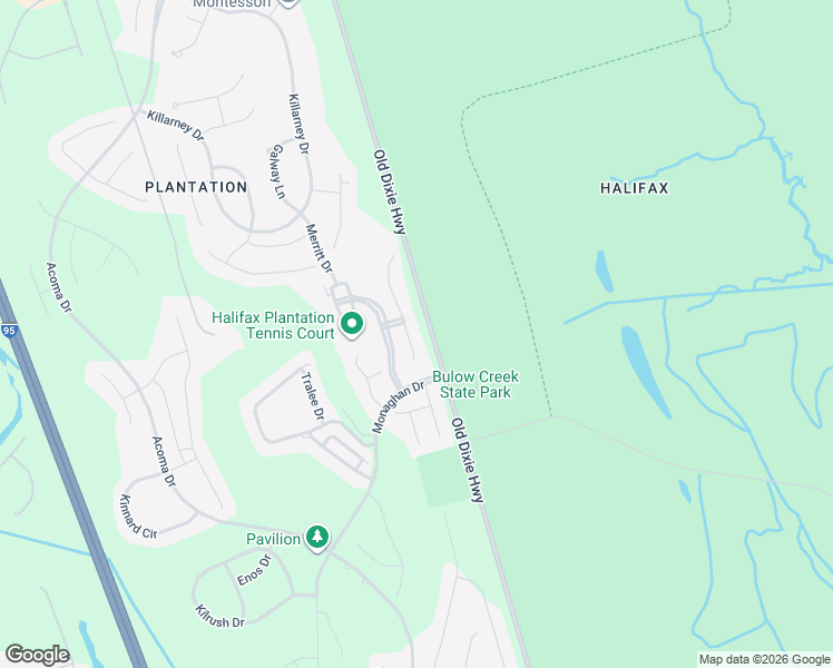 map of restaurants, bars, coffee shops, grocery stores, and more near 3329 Glenshane Way in Ormond Beach