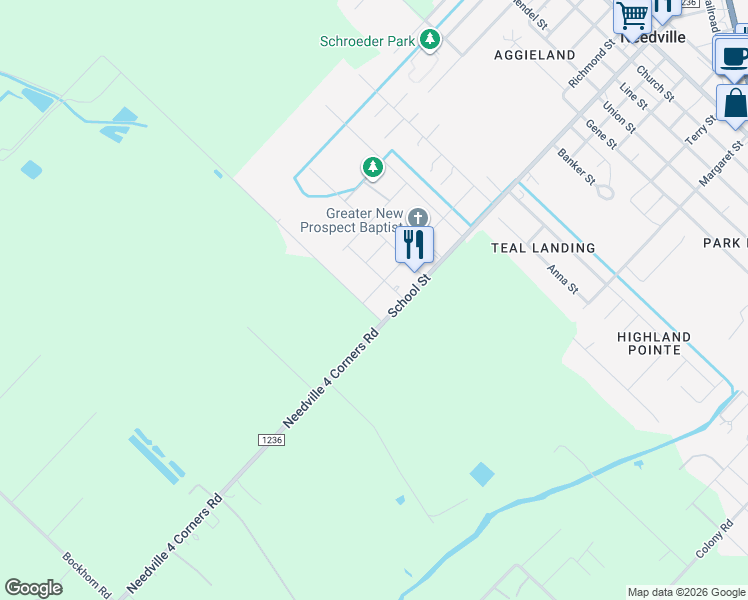 map of restaurants, bars, coffee shops, grocery stores, and more near 8813 Altimore Road in Needville