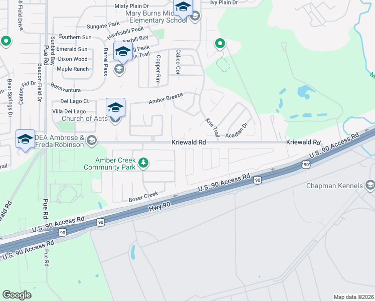 map of restaurants, bars, coffee shops, grocery stores, and more near 331 West Trail Circle in San Antonio