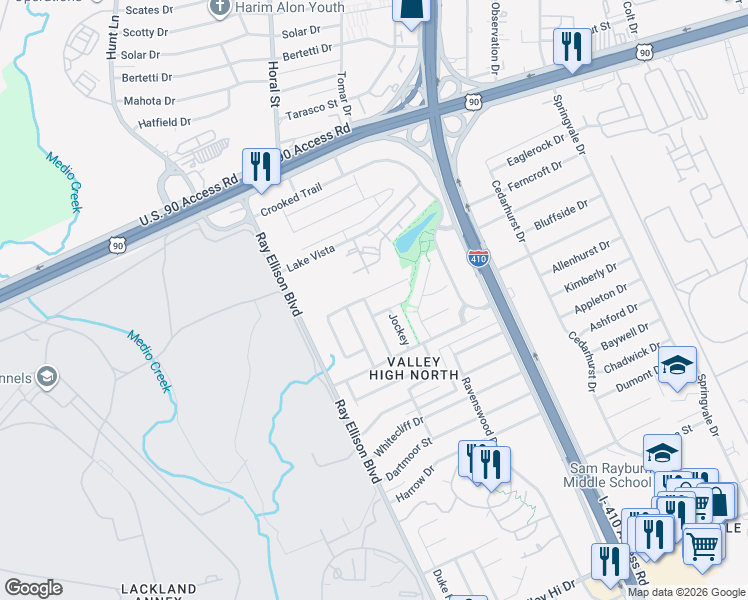 map of restaurants, bars, coffee shops, grocery stores, and more near 402 Golden Walk in San Antonio