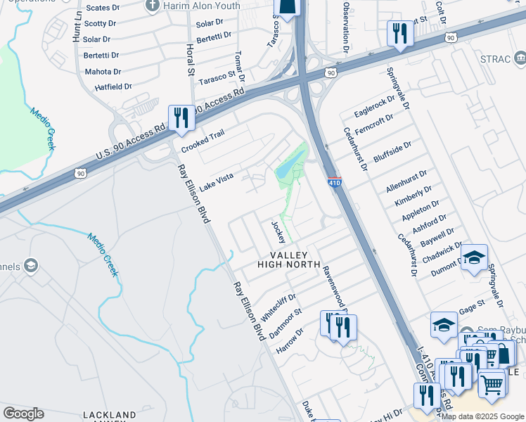 map of restaurants, bars, coffee shops, grocery stores, and more near 402 Golden Walk in San Antonio