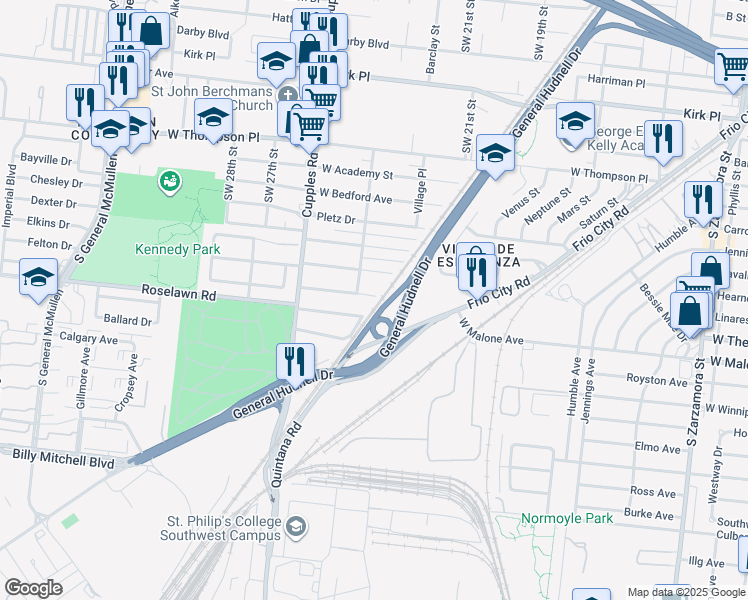 map of restaurants, bars, coffee shops, grocery stores, and more near 130 West Greenway Avenue in San Antonio