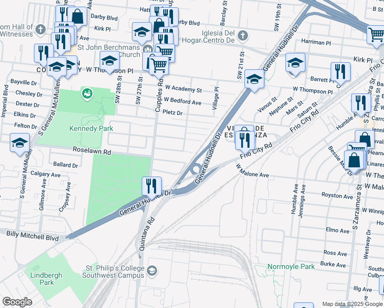 map of restaurants, bars, coffee shops, grocery stores, and more near 130 West Greenway Avenue in San Antonio
