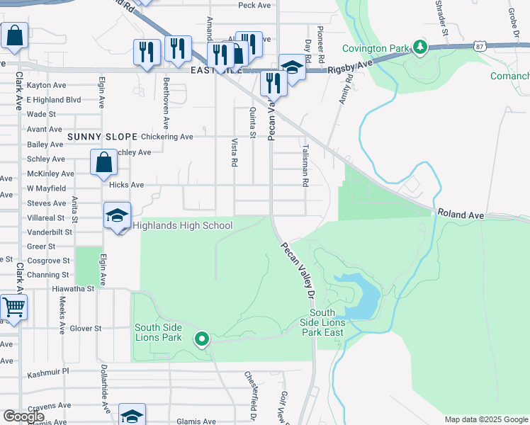map of restaurants, bars, coffee shops, grocery stores, and more near 202 Smallwood Drive in San Antonio