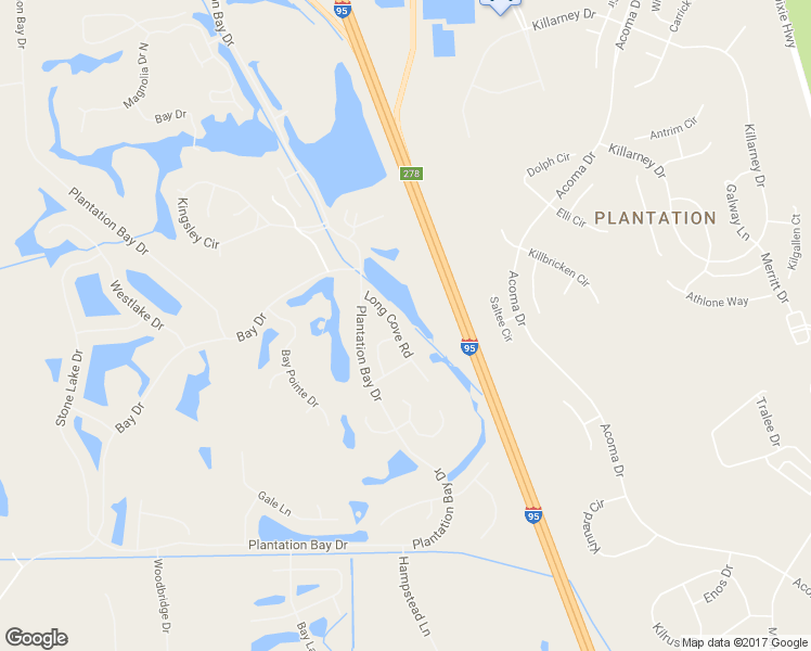 map of restaurants, bars, coffee shops, grocery stores, and more near 421 Long Cove Road in Ormond Beach