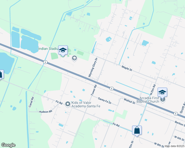 map of restaurants, bars, coffee shops, grocery stores, and more near 4005 Morning Glory Drive in Santa Fe