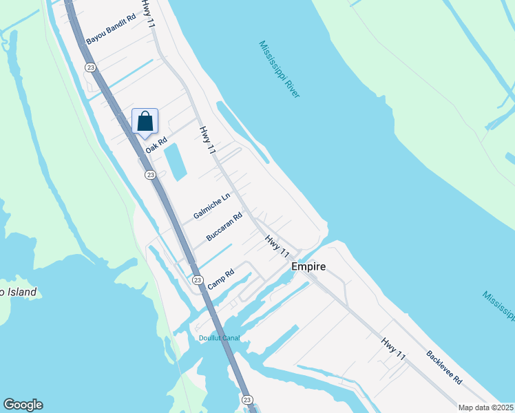 map of restaurants, bars, coffee shops, grocery stores, and more near 103 Empire North Loop in Buras