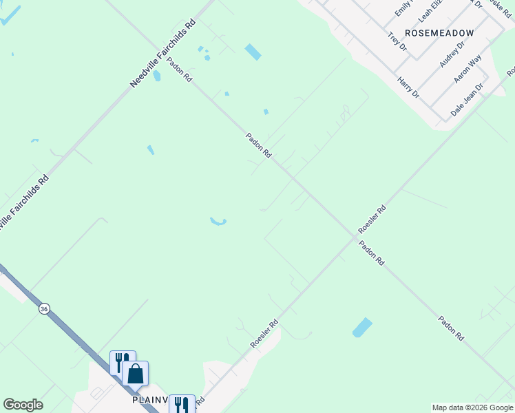 map of restaurants, bars, coffee shops, grocery stores, and more near 10702 Padon Road in Needville