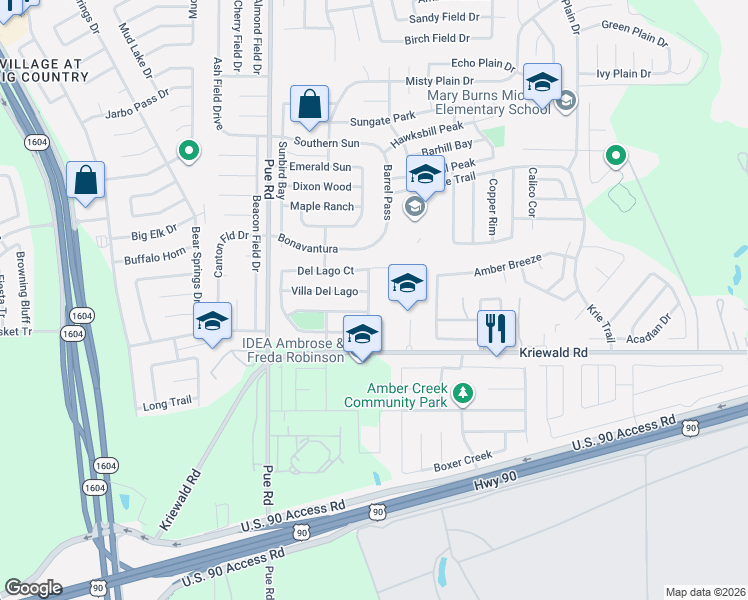 map of restaurants, bars, coffee shops, grocery stores, and more near 3812 Ancient Song in San Antonio