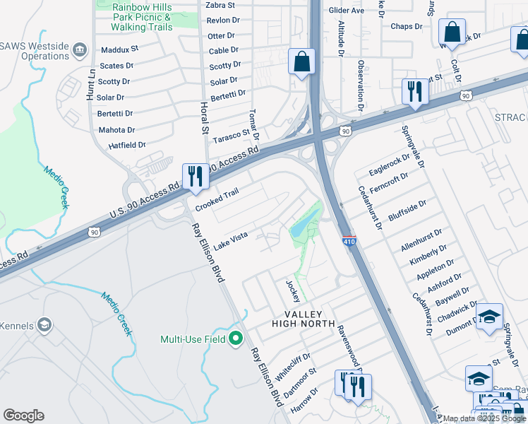 map of restaurants, bars, coffee shops, grocery stores, and more near in San Antonio