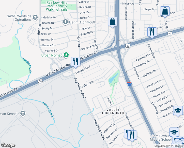 map of restaurants, bars, coffee shops, grocery stores, and more near in San Antonio
