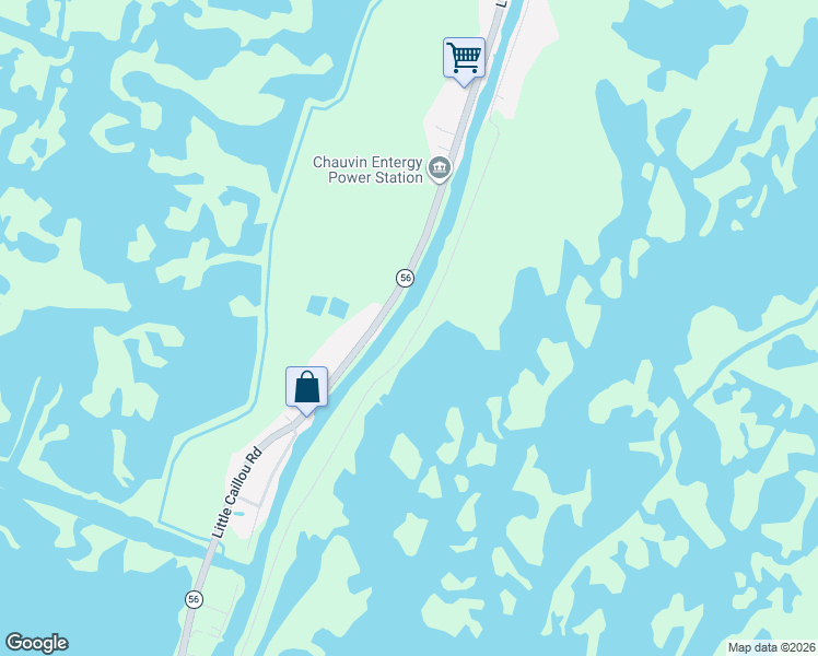 map of restaurants, bars, coffee shops, grocery stores, and more near 6320 Bayouside Drive in Chauvin