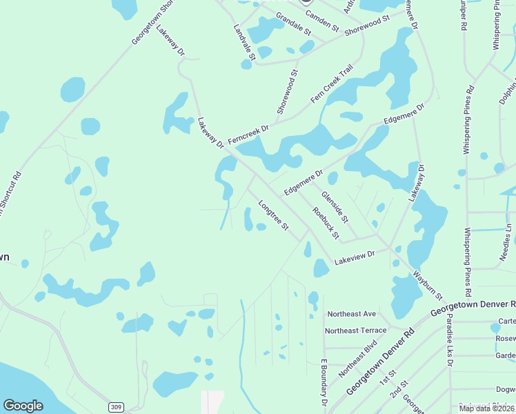map of restaurants, bars, coffee shops, grocery stores, and more near 125 Longtree Street in Georgetown