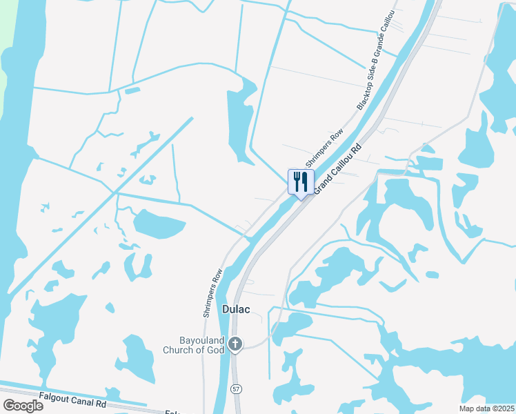 map of restaurants, bars, coffee shops, grocery stores, and more near 7216-7416 Shrimpers Row in Dulac