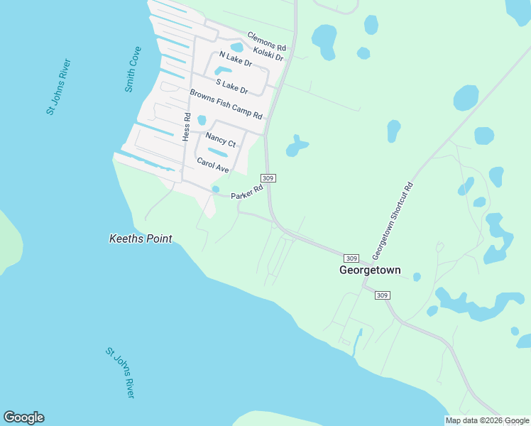 map of restaurants, bars, coffee shops, grocery stores, and more near 104 Hires Road in Georgetown