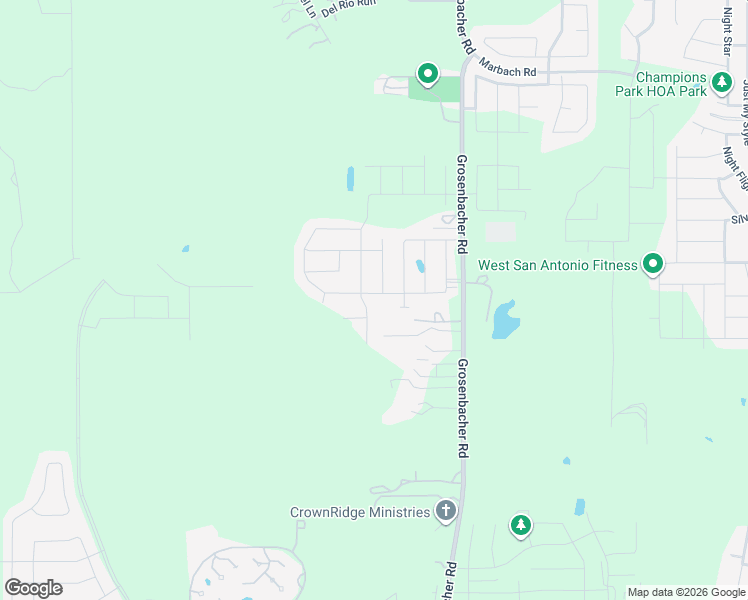map of restaurants, bars, coffee shops, grocery stores, and more near 11906 Mulberry Creek in San Antonio