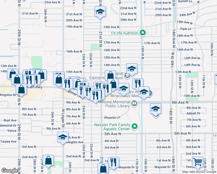 map of restaurants, bars, coffee shops, grocery stores, and more near in Texas City