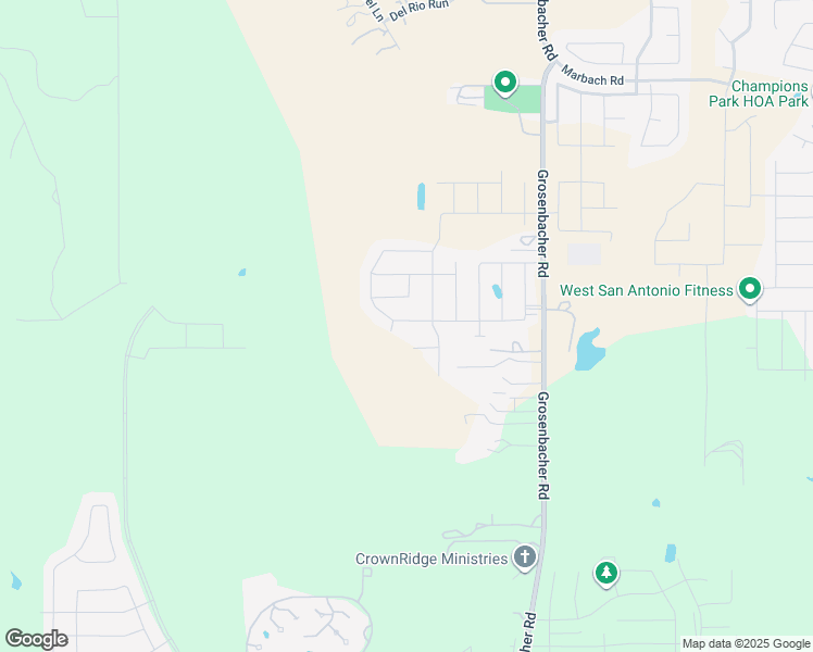 map of restaurants, bars, coffee shops, grocery stores, and more near 3685 Grosenbacher Road in San Antonio