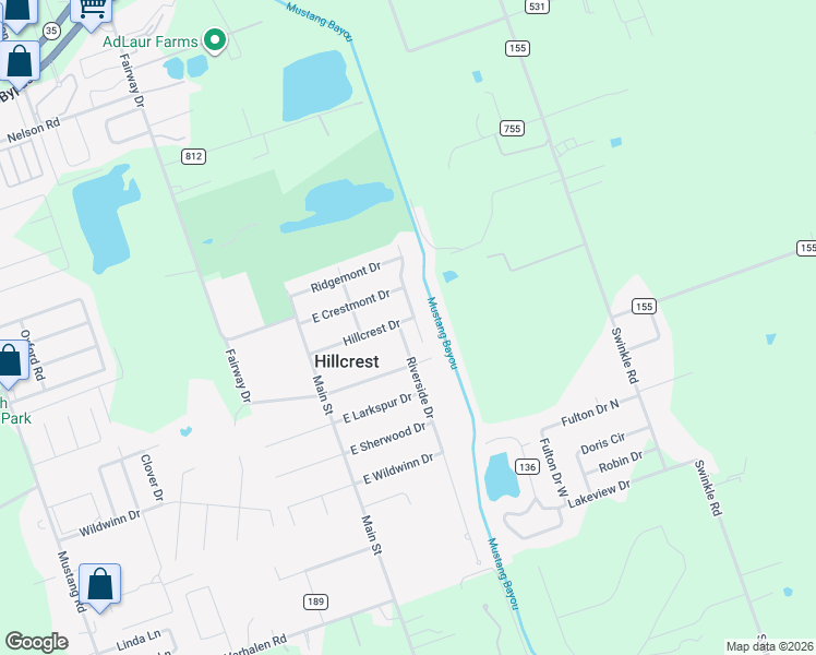 map of restaurants, bars, coffee shops, grocery stores, and more near 401 Riverside Drive in Alvin