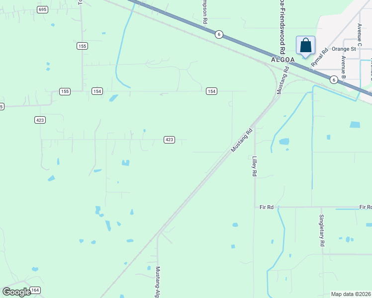 map of restaurants, bars, coffee shops, grocery stores, and more near 1660 Algoa-Friendswood Road in Alvin