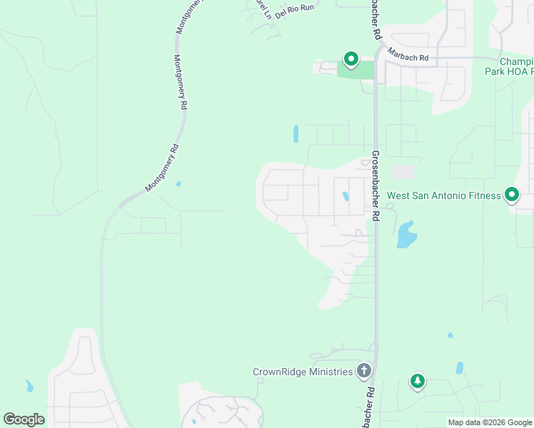 map of restaurants, bars, coffee shops, grocery stores, and more near 3685 Grosenbacher Road in San Antonio