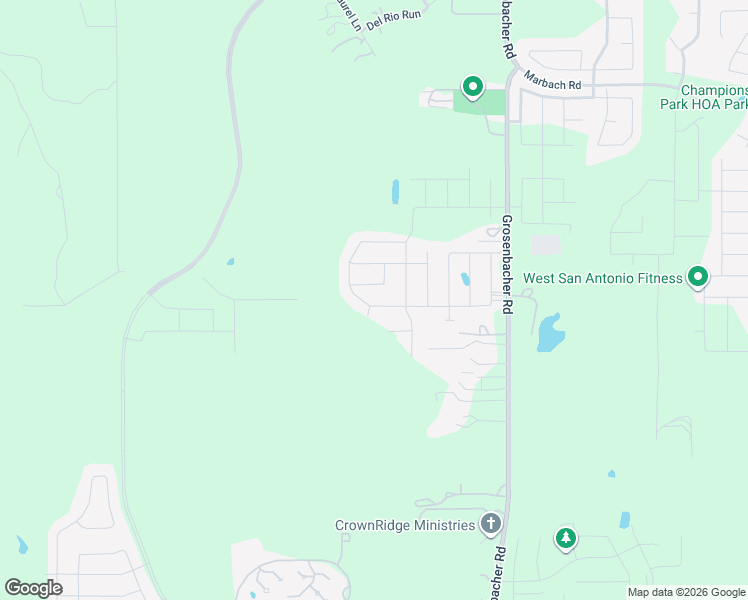 map of restaurants, bars, coffee shops, grocery stores, and more near 3685 Grosenbacher Road in San Antonio