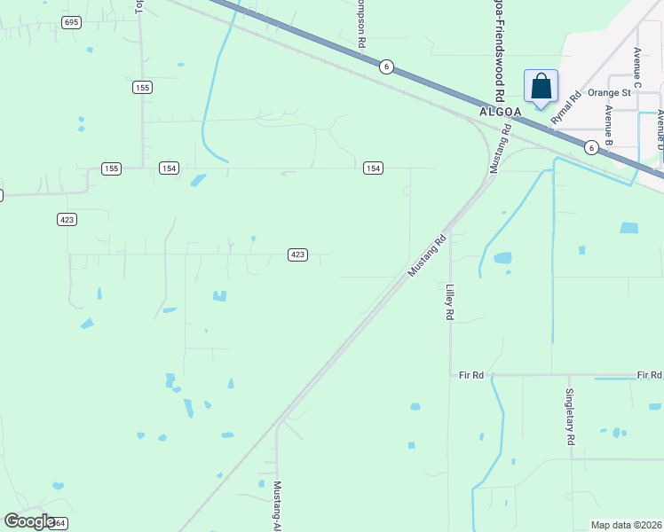 map of restaurants, bars, coffee shops, grocery stores, and more near 1660 Algoa-Friendswood Road in Alvin