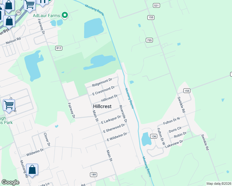 map of restaurants, bars, coffee shops, grocery stores, and more near 401 Riverside Drive in Alvin