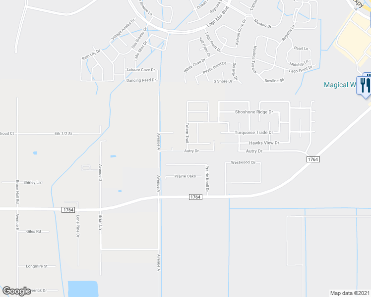 map of restaurants, bars, coffee shops, grocery stores, and more near 704 Totem Trail Drive in La Marque