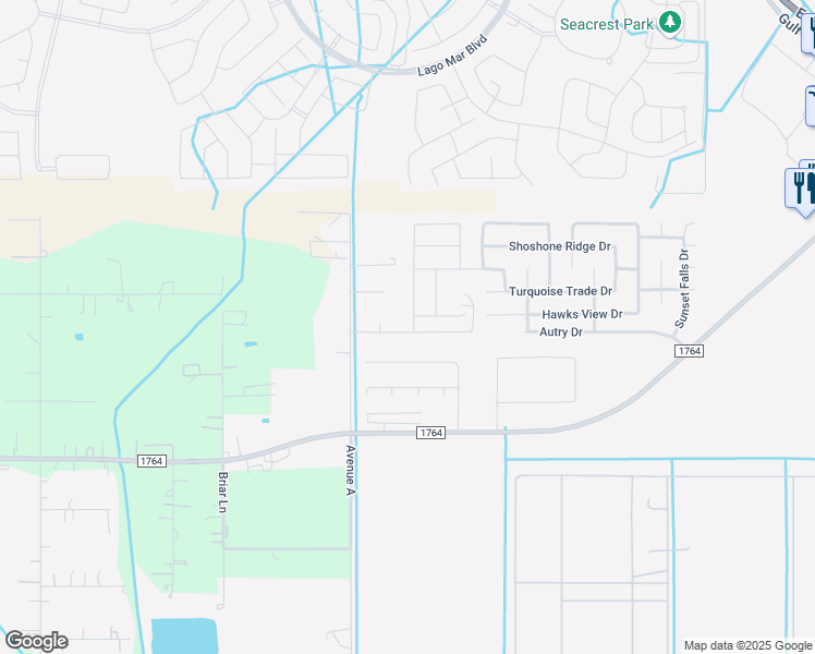 map of restaurants, bars, coffee shops, grocery stores, and more near 704 Totem Trail Drive in La Marque
