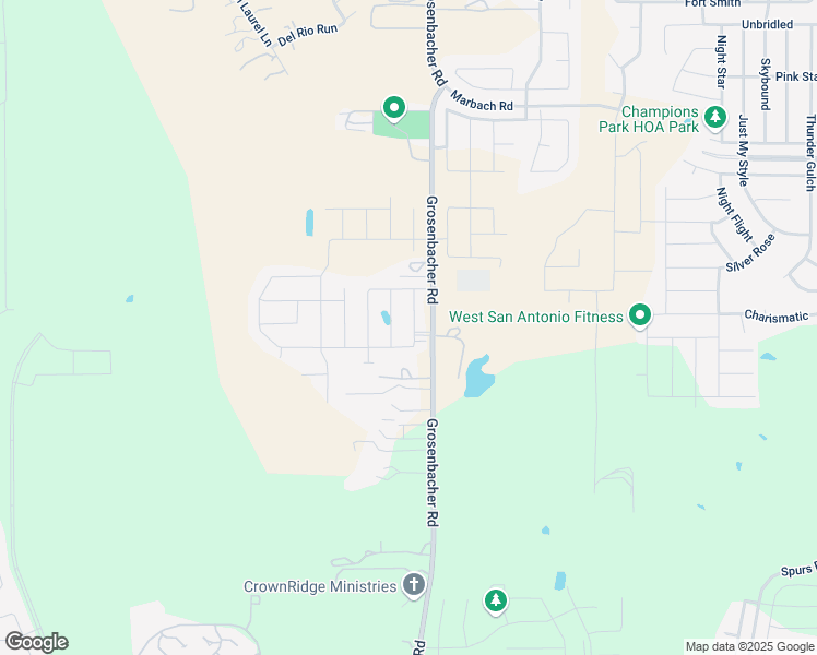 map of restaurants, bars, coffee shops, grocery stores, and more near 3510 Grosenbacher Road in San Antonio