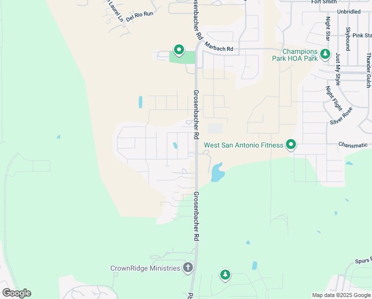 map of restaurants, bars, coffee shops, grocery stores, and more near 3510 Grosenbacher Road in San Antonio