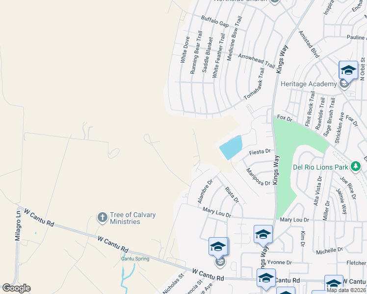 map of restaurants, bars, coffee shops, grocery stores, and more near in Del Rio