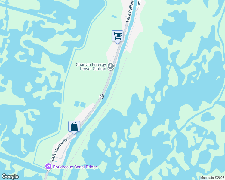 map of restaurants, bars, coffee shops, grocery stores, and more near 6222-6898 Bayouside Drive in Chauvin
