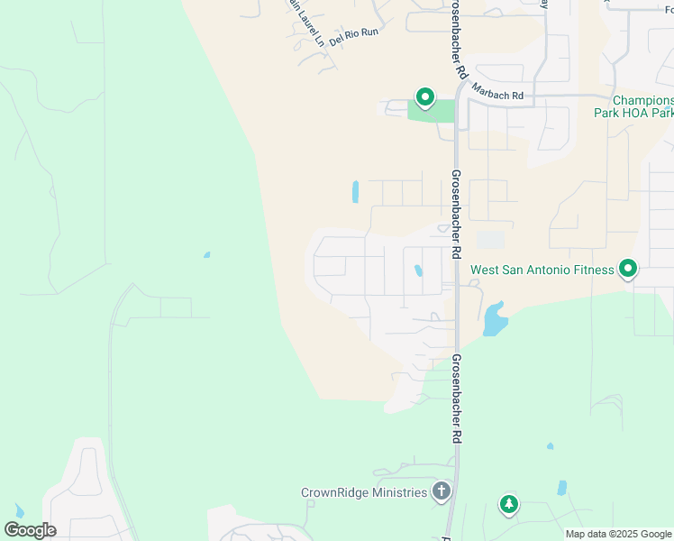 map of restaurants, bars, coffee shops, grocery stores, and more near 12134 Sampson Creek in San Antonio
