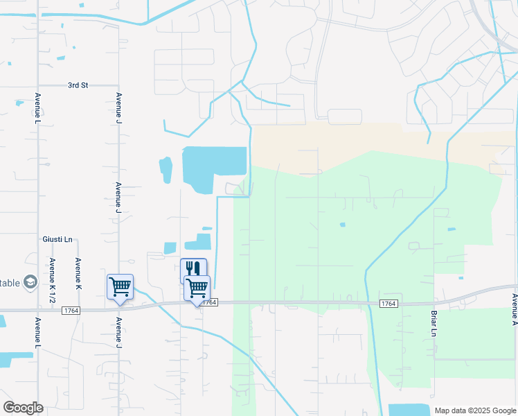 map of restaurants, bars, coffee shops, grocery stores, and more near 3220 Avenue East 1/2 in Santa Fe
