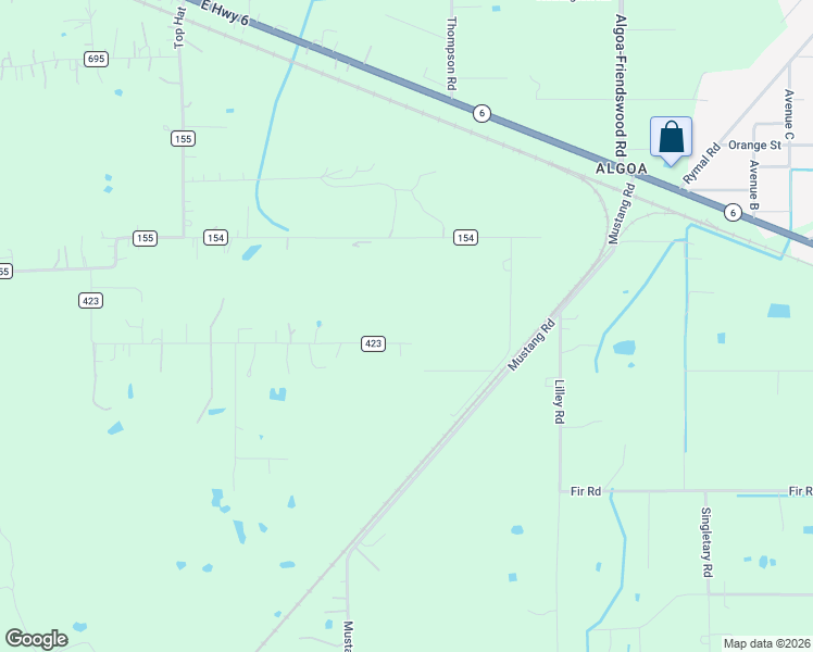 map of restaurants, bars, coffee shops, grocery stores, and more near 1645 Algoa-Friendswood Road in Alvin