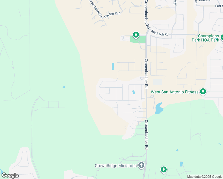 map of restaurants, bars, coffee shops, grocery stores, and more near 3406 Angus Creek in San Antonio