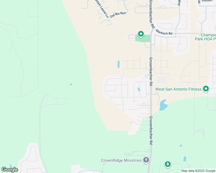 map of restaurants, bars, coffee shops, grocery stores, and more near 12134 Sampson Creek in San Antonio