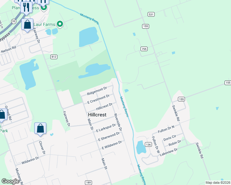 map of restaurants, bars, coffee shops, grocery stores, and more near 299 Riverside Drive in Alvin