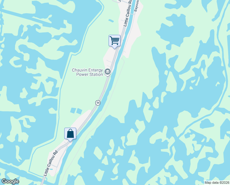 map of restaurants, bars, coffee shops, grocery stores, and more near 6222-6898 Bayouside Drive in Chauvin