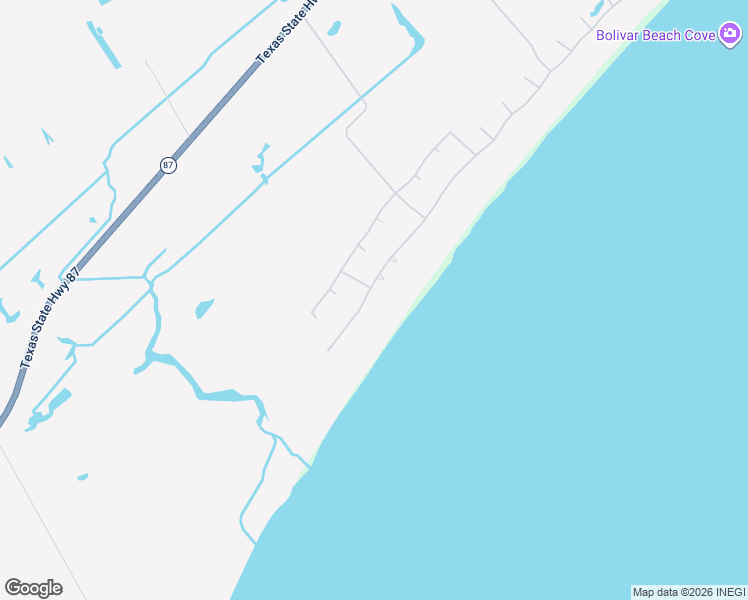 map of restaurants, bars, coffee shops, grocery stores, and more near 3642 Biscayne Beach Road in Bolivar Peninsula