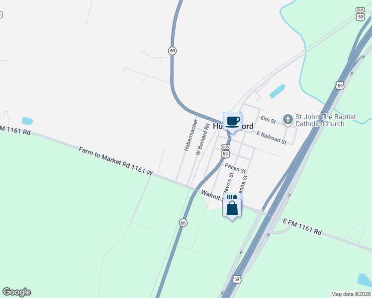 map of restaurants, bars, coffee shops, grocery stores, and more near 7622 Habermacher in Hungerford