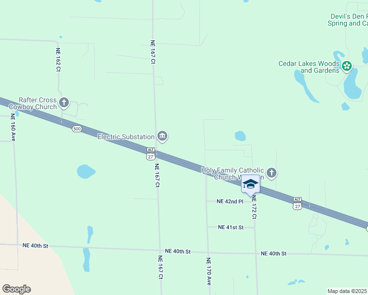 map of restaurants, bars, coffee shops, grocery stores, and more near 4551 Northeast 167 Court in Williston