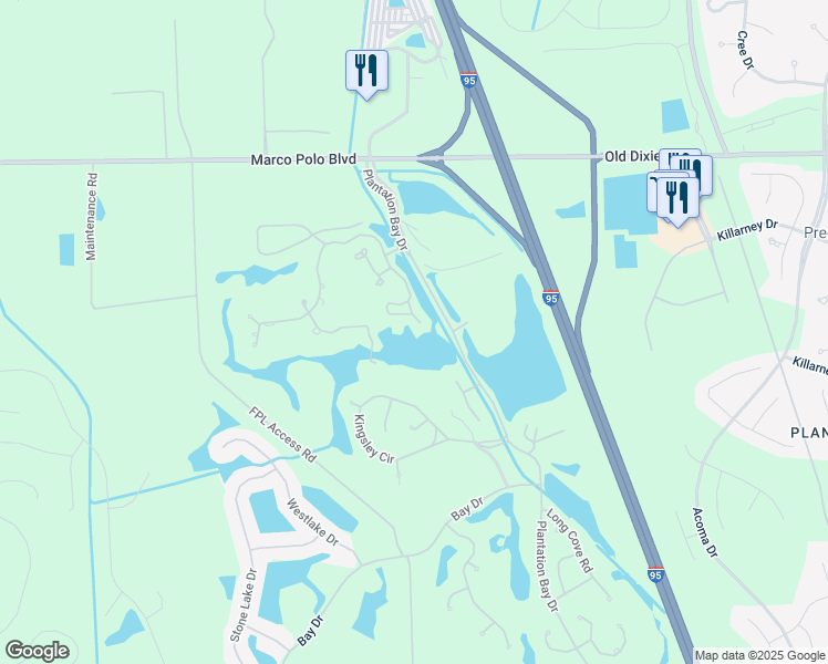 map of restaurants, bars, coffee shops, grocery stores, and more near 8 Magnolia Drive South in Ormond Beach
