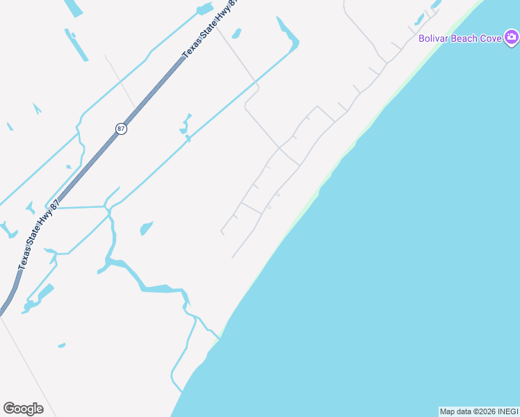 map of restaurants, bars, coffee shops, grocery stores, and more near 3709 Biscayne Beach Road in Bolivar Peninsula