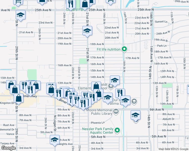 map of restaurants, bars, coffee shops, grocery stores, and more near 2006 14th Avenue North in Texas City