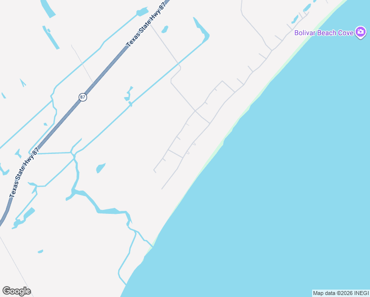 map of restaurants, bars, coffee shops, grocery stores, and more near 3709 Biscayne Beach Road in Bolivar Peninsula