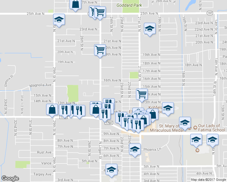 map of restaurants, bars, coffee shops, grocery stores, and more near 2320 14th Avenue North in Texas City